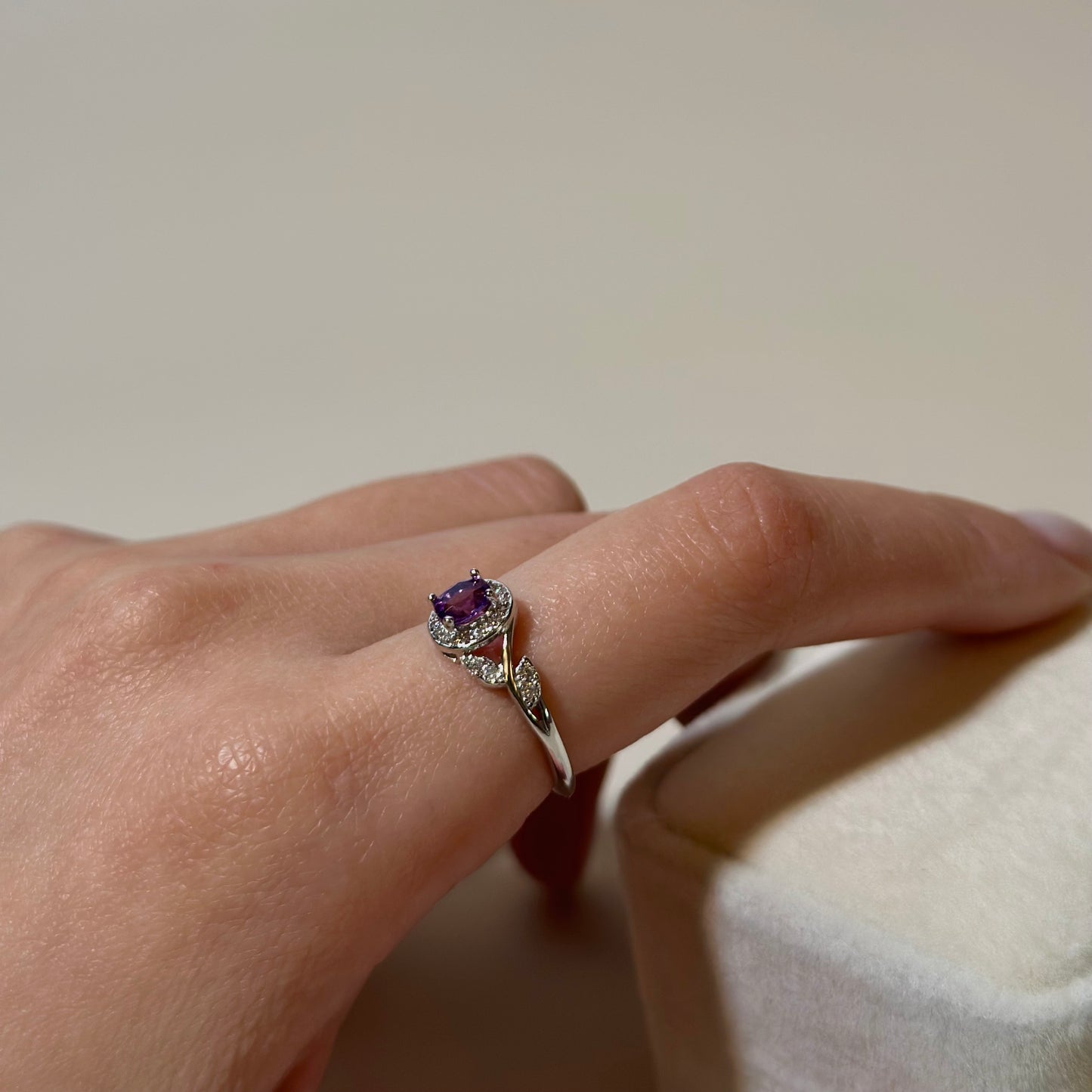 Amethyst 5x5 925 Sliver Ring