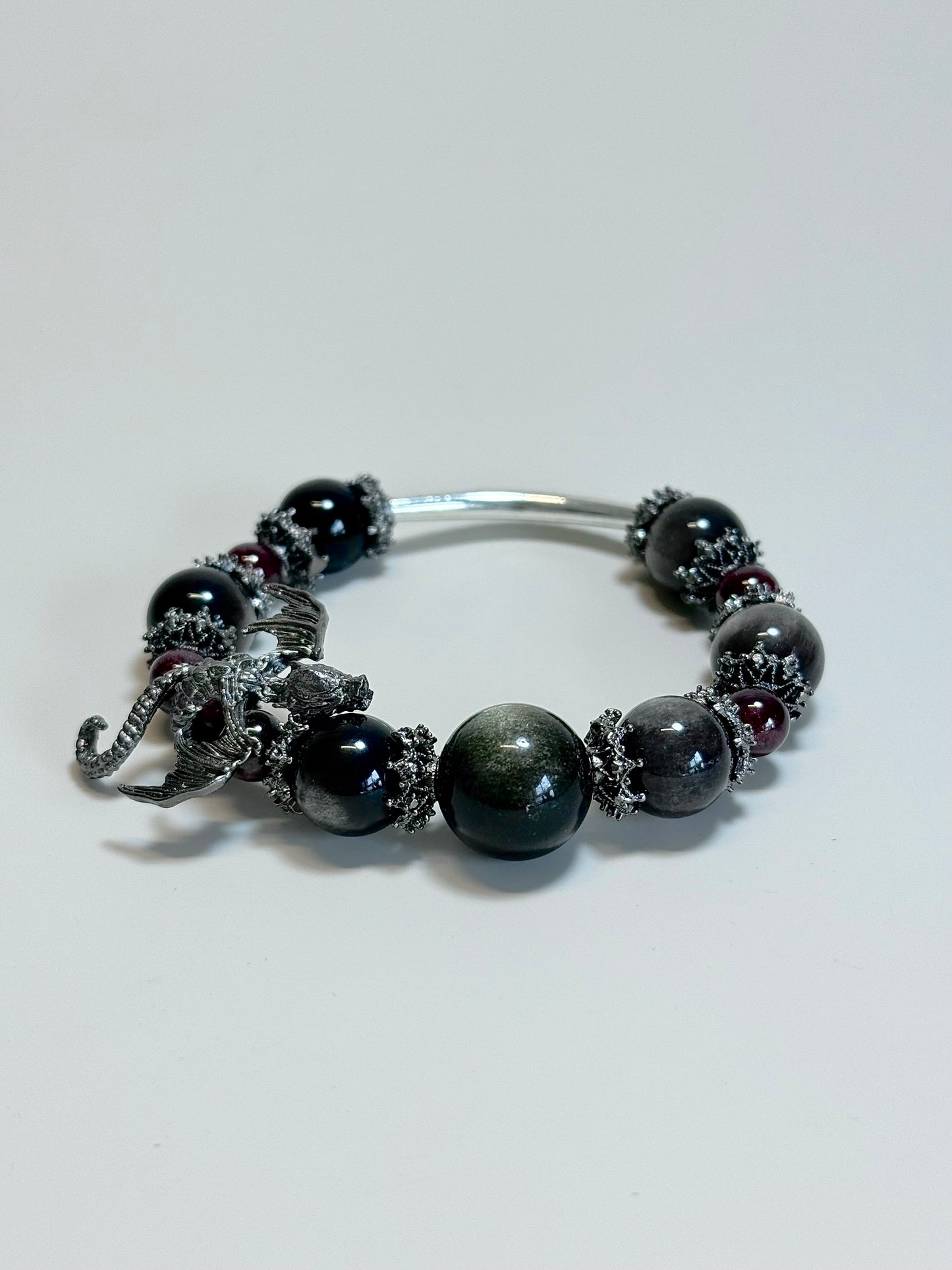 Red garnet, Golden& Sliver Obsidian