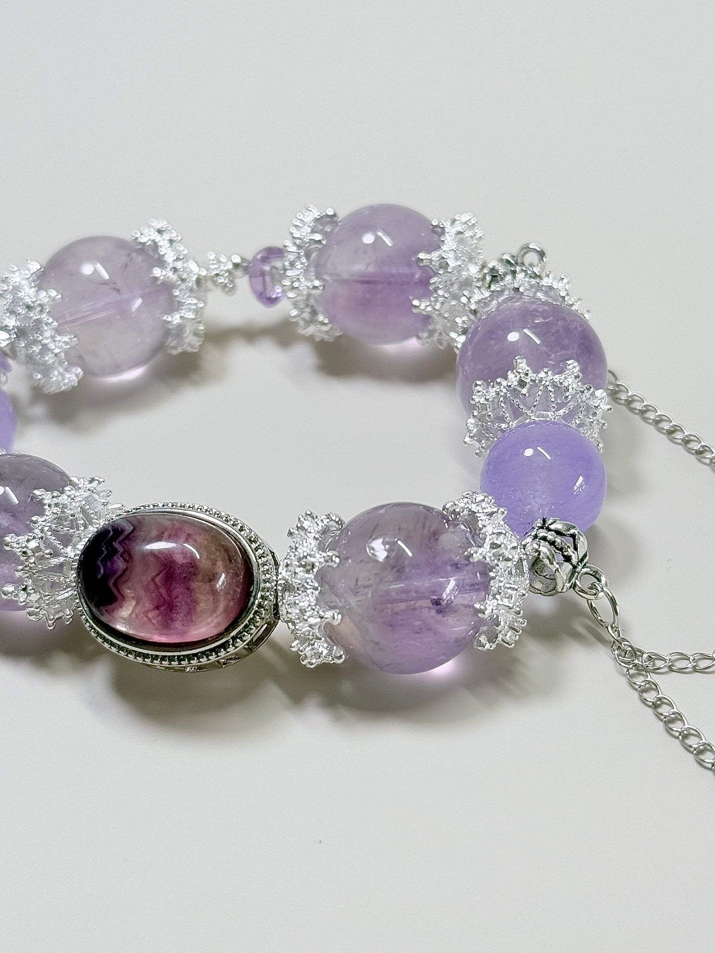 Amethyst in Victorian era Sliver Style - 17mm