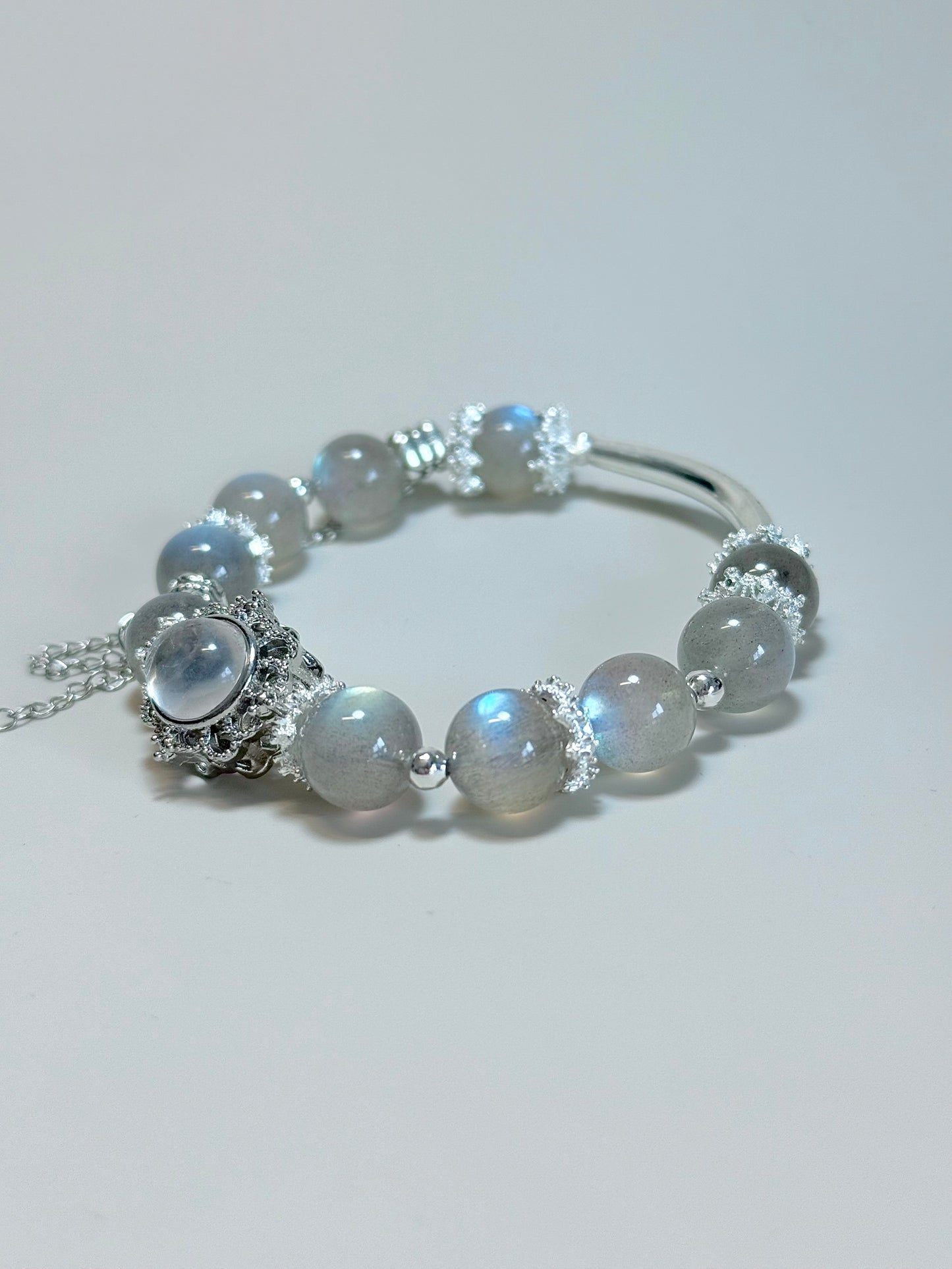 Grey Moonstone & Clear Quartz