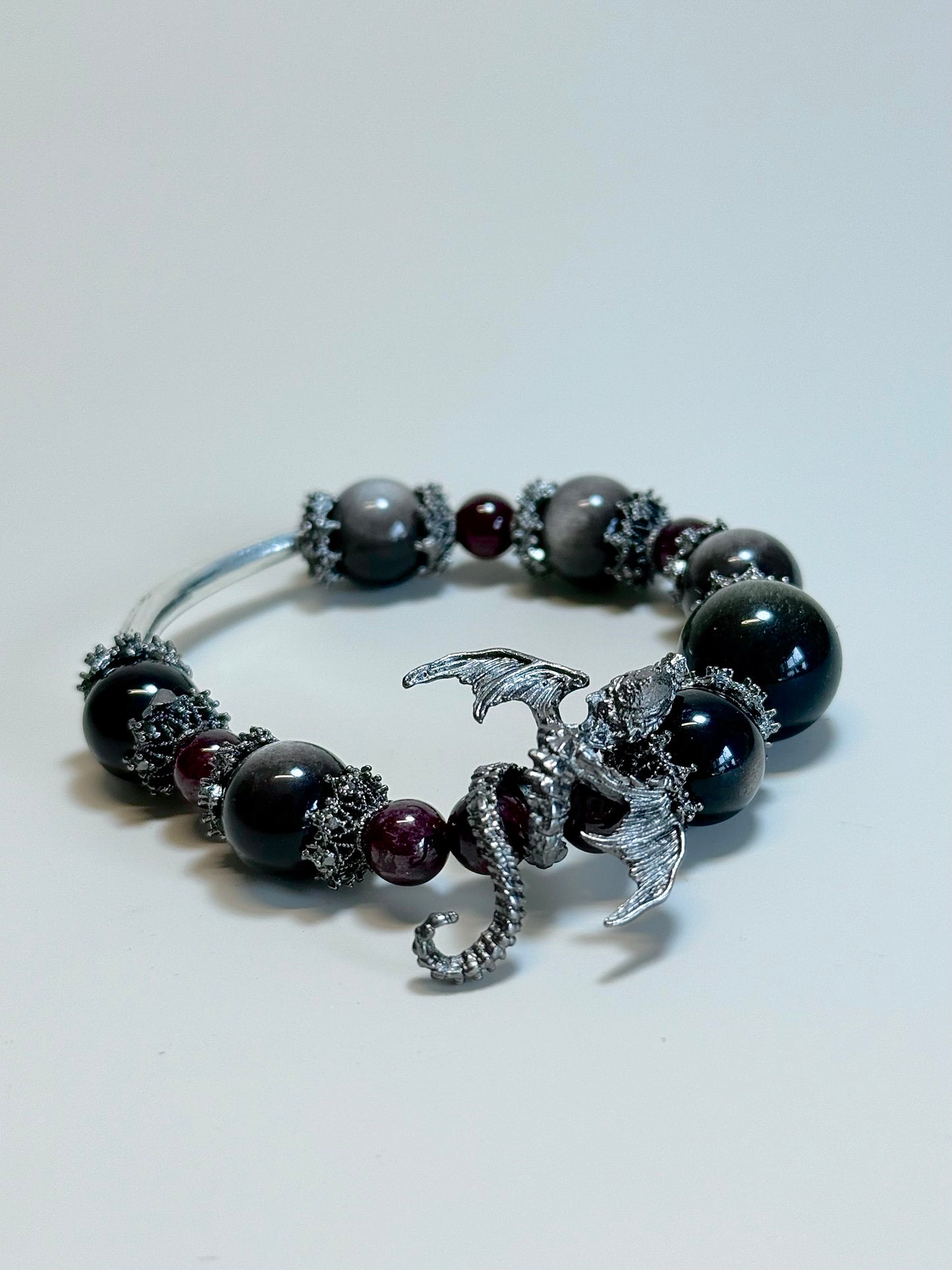 Red garnet, Golden& Sliver Obsidian