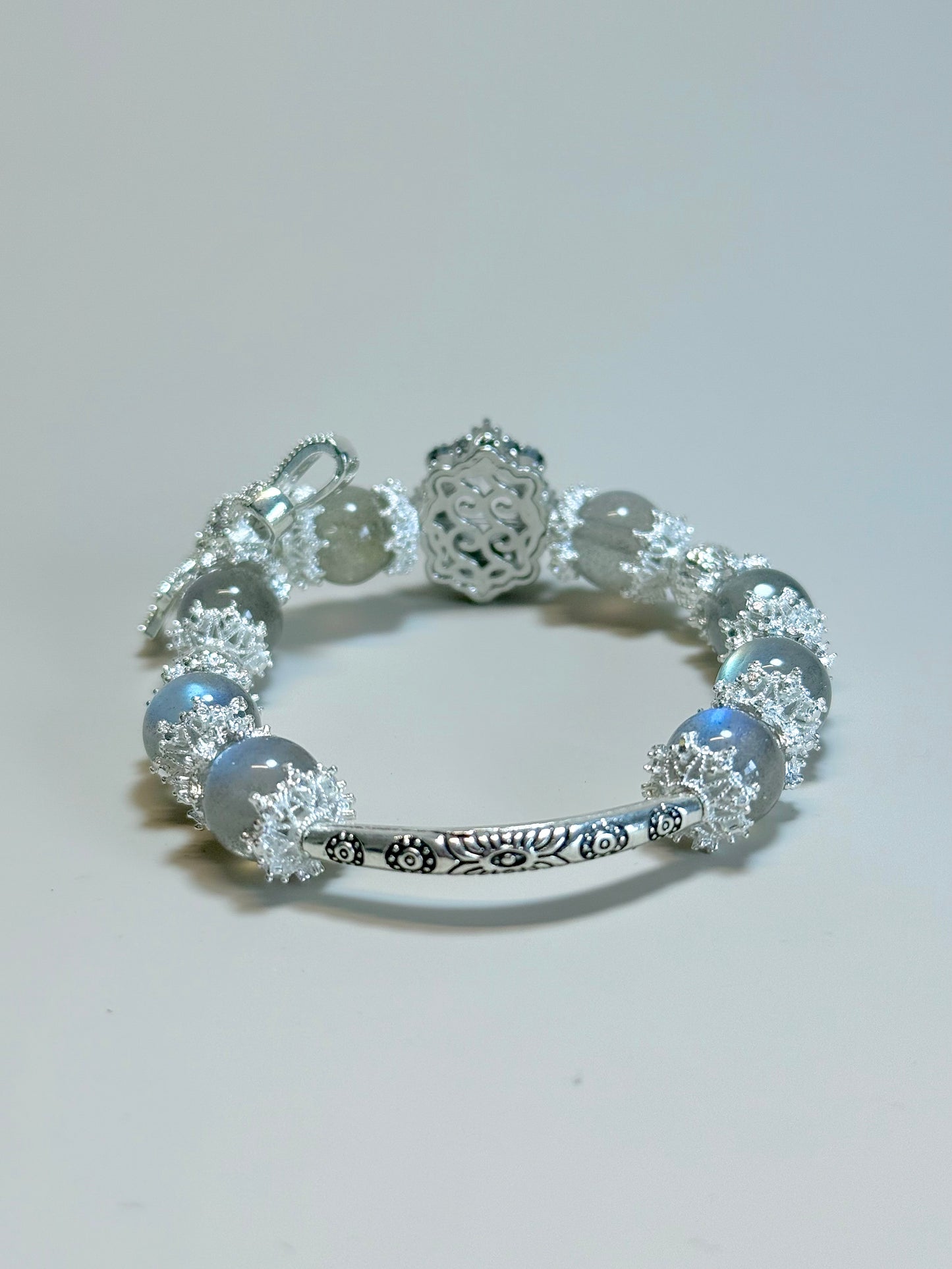 Grey Moonstone & Clear Quartz