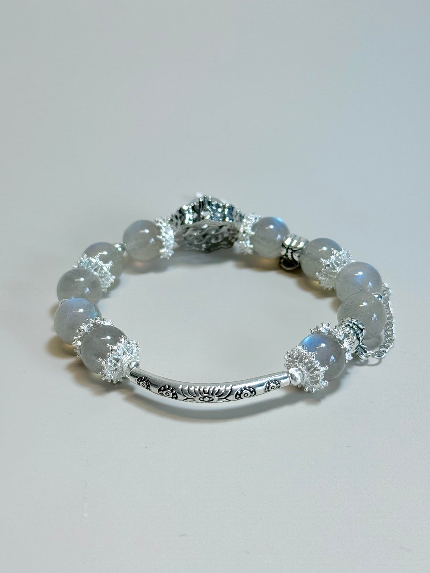 Grey Moonstone & Clear Quartz