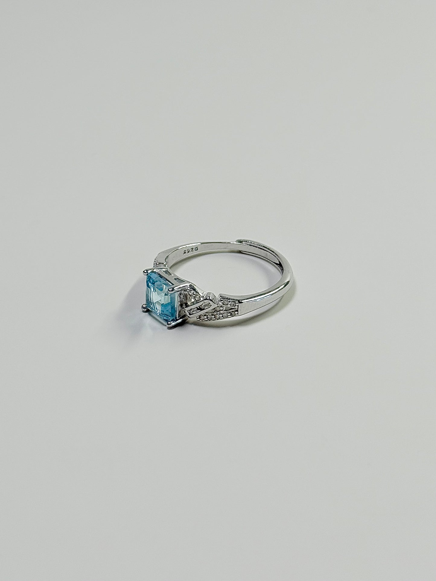 Topaz 925Sliver Adjustable Size Ring