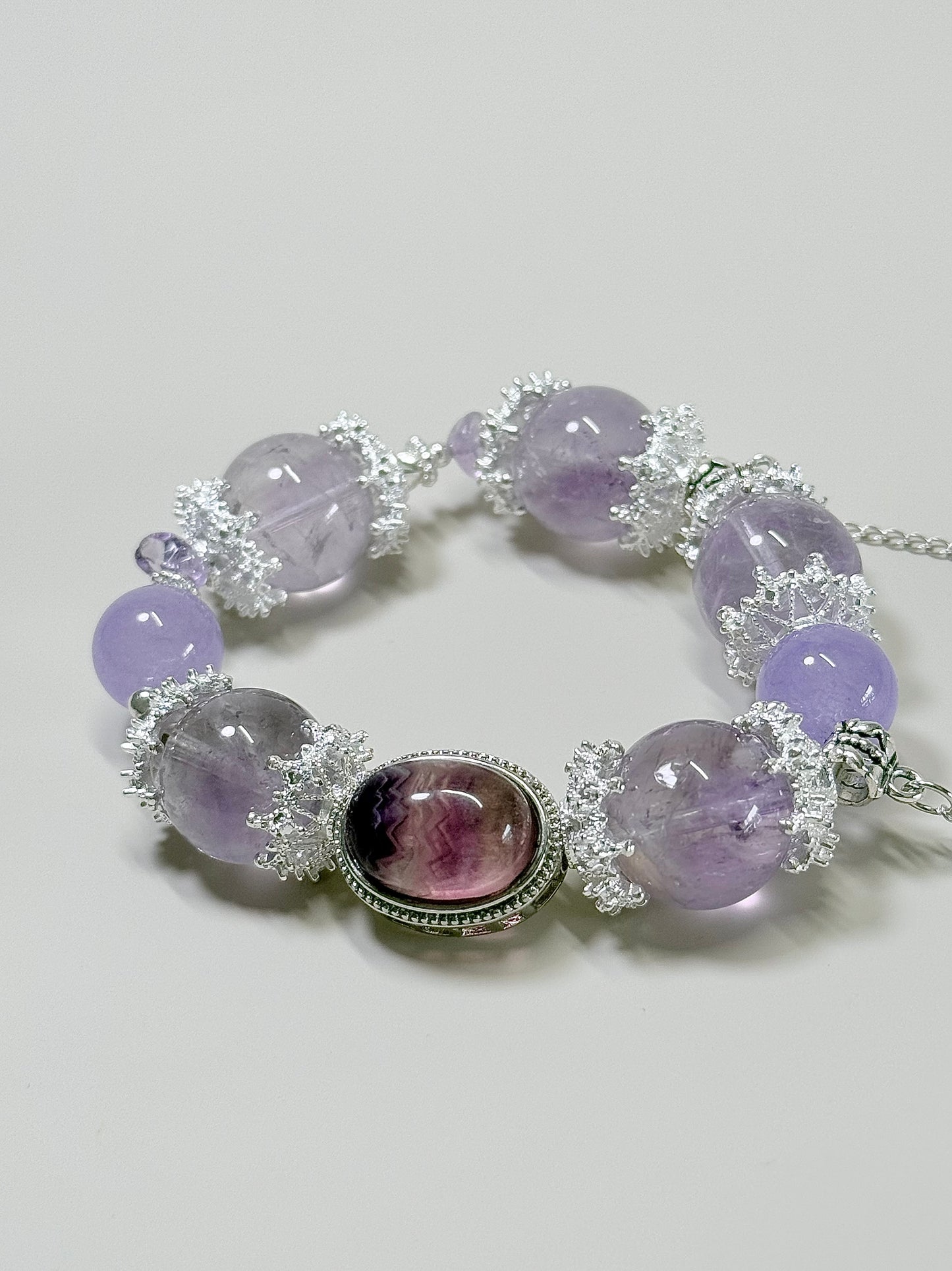 Amethyst in Victorian era Sliver Style - 17mm