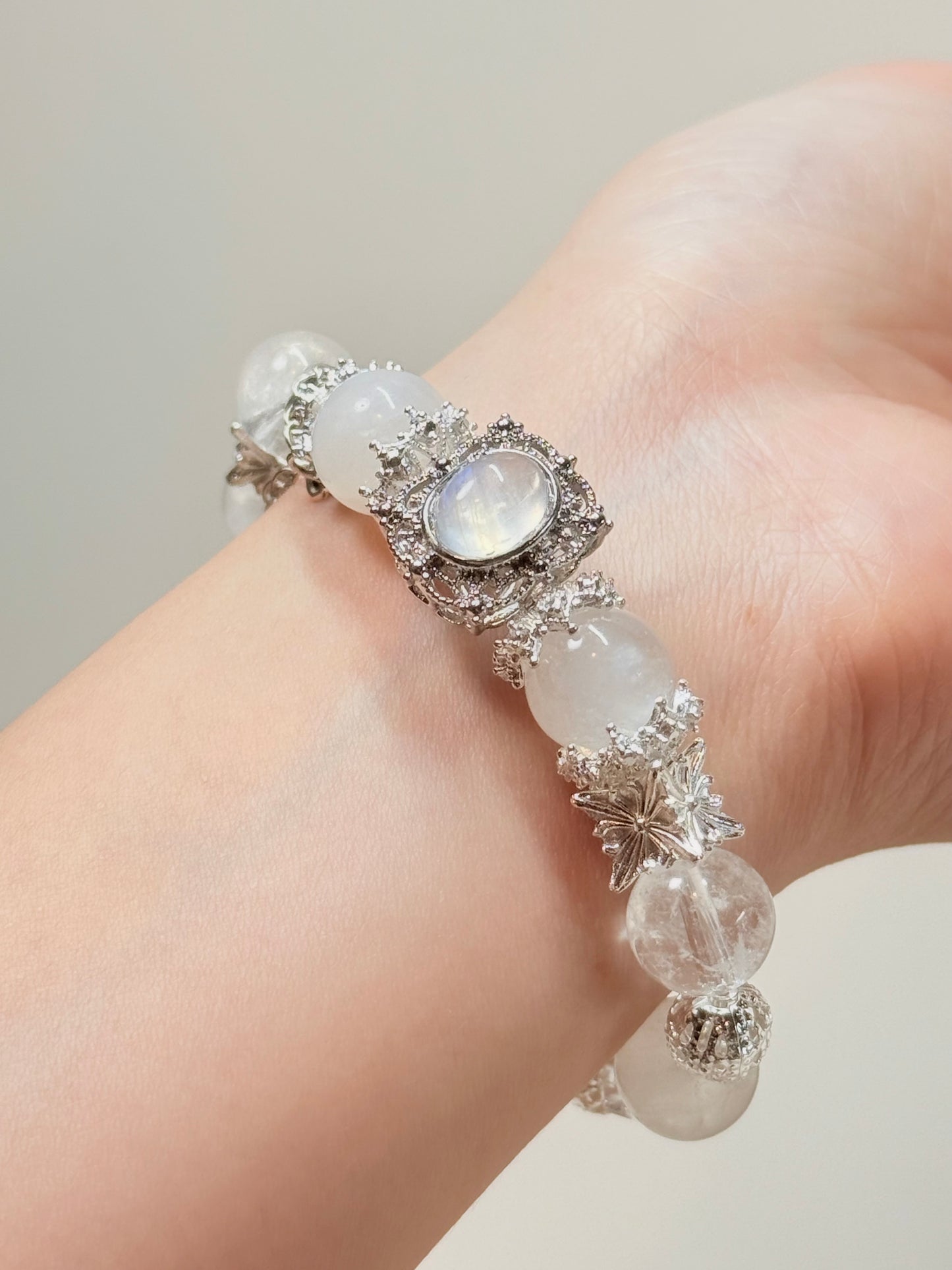 Moonstone & Clear Quartz