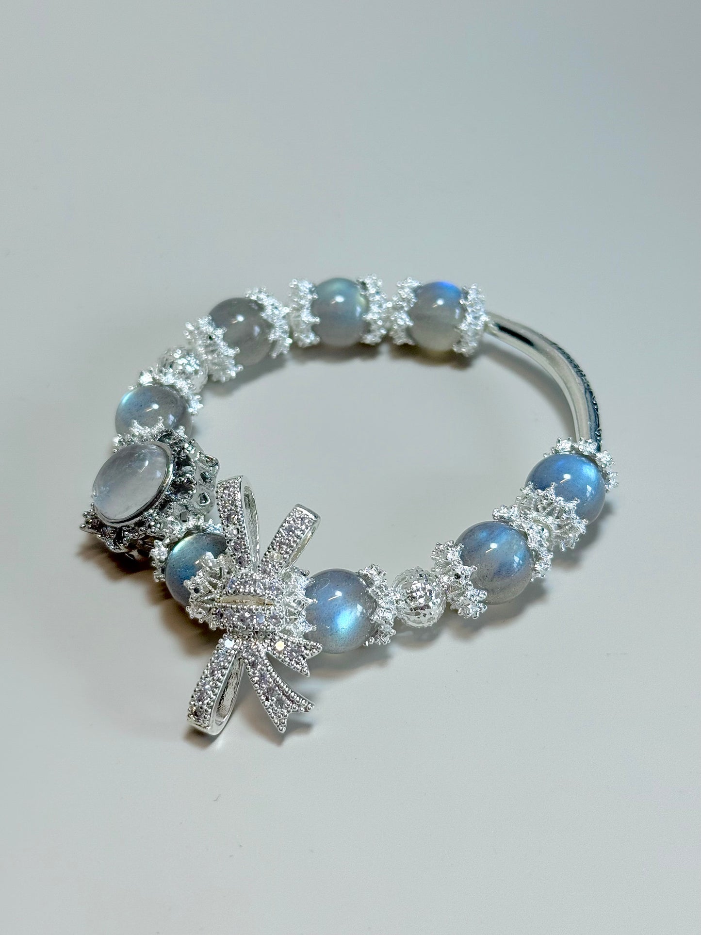 Grey Moonstone & Clear Quartz