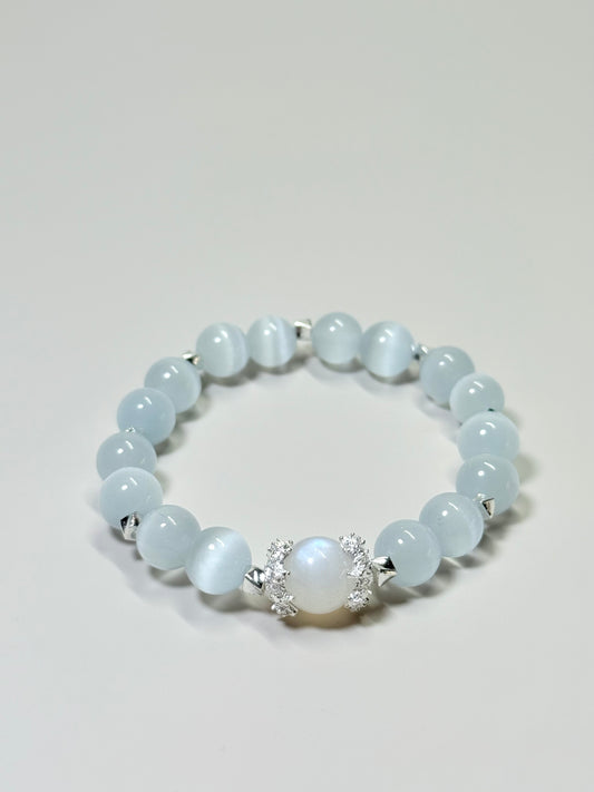 Moonstone & Chrysoberyl 10mm