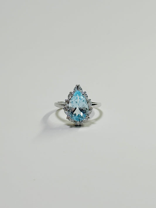 Topaz 925Sliver Adjustable Size Ring