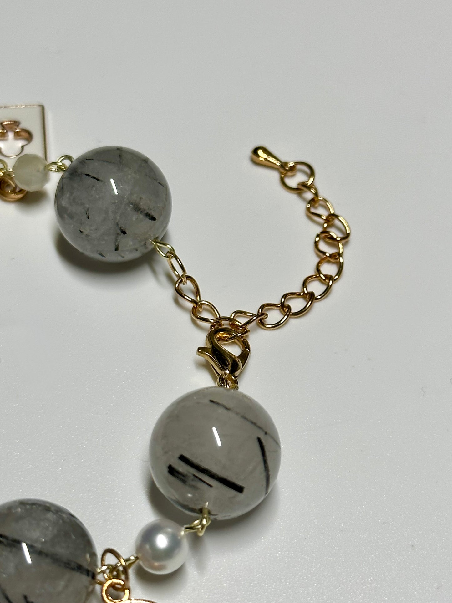Black Rutilated Quartz 18mm Bracelet