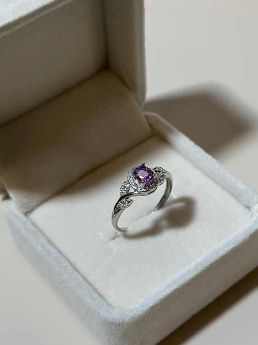 Amethyst 5x5 925 Sliver Ring