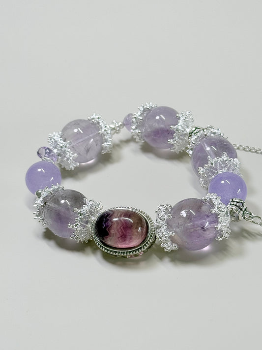 Amethyst in Victorian era Sliver Style - 17mm