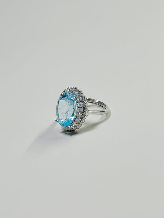 Topaz 925Sliver Adjustable Size Ring