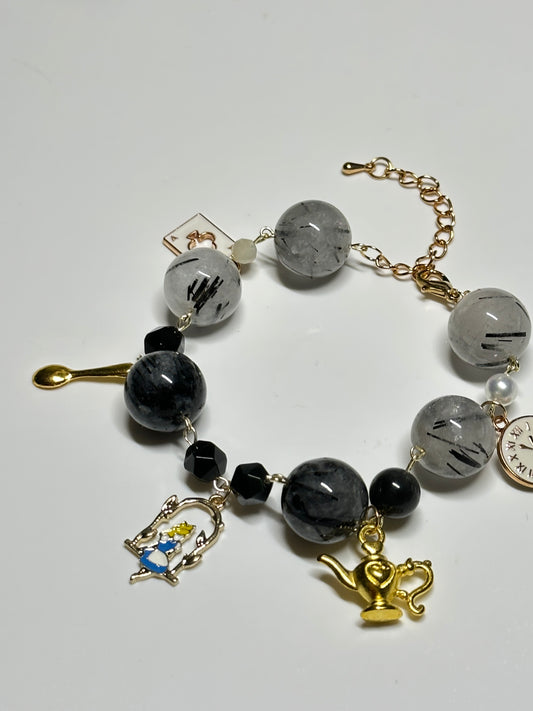 Black Rutilated Quartz 18mm Bracelet