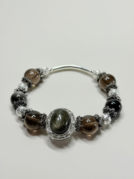 Smoky Quartz & Golden Obsidian